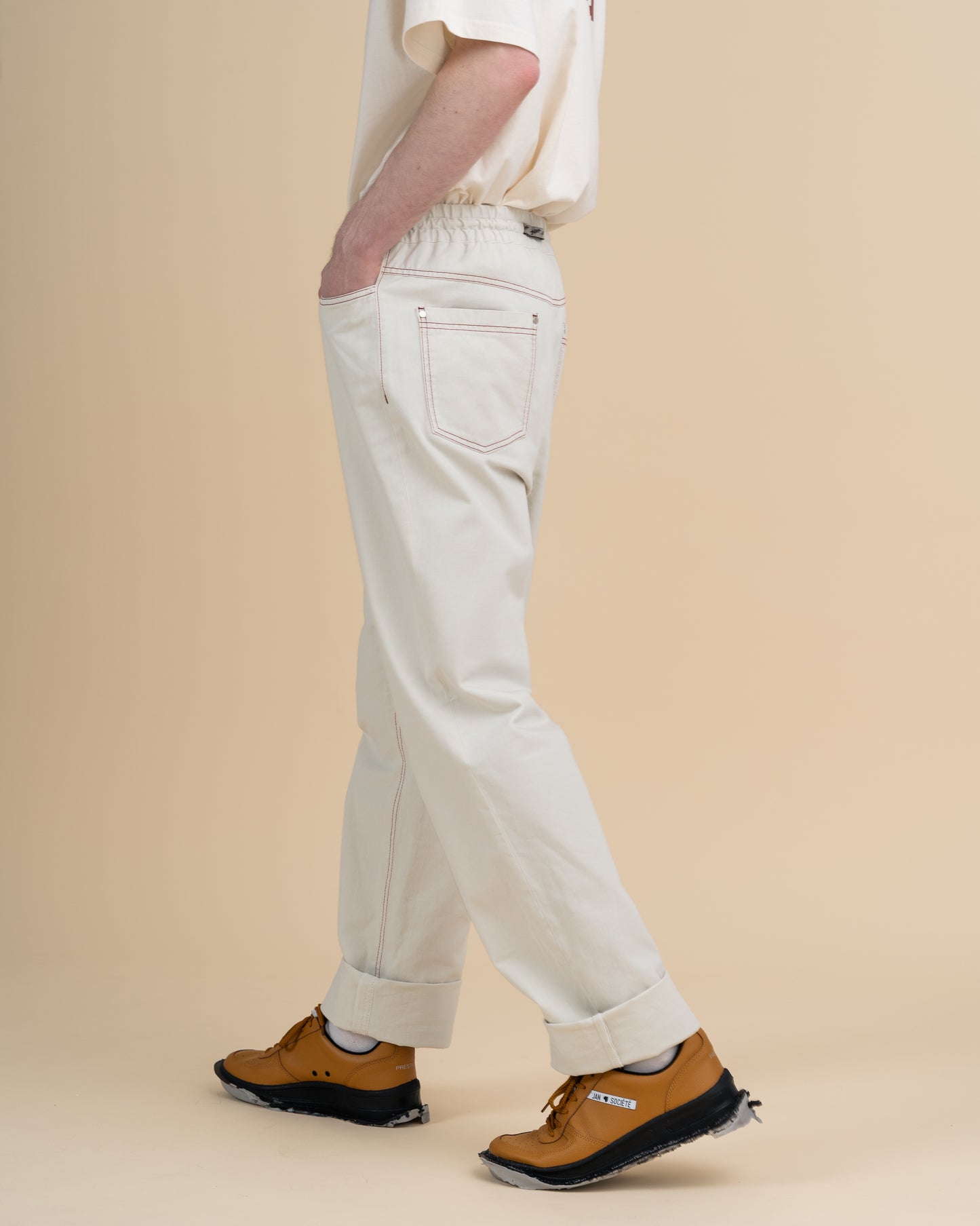 EXPO OFF WHITE WORKWEAR TROUSERS - PREORDER