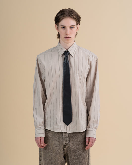 BLACK LEATHER TIE - JAN SHOW 12