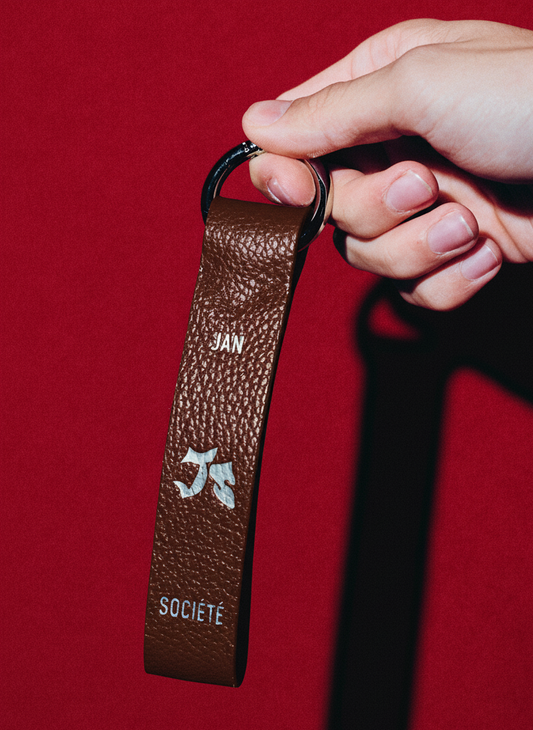 LEATHER KEYCHAIN BROWN