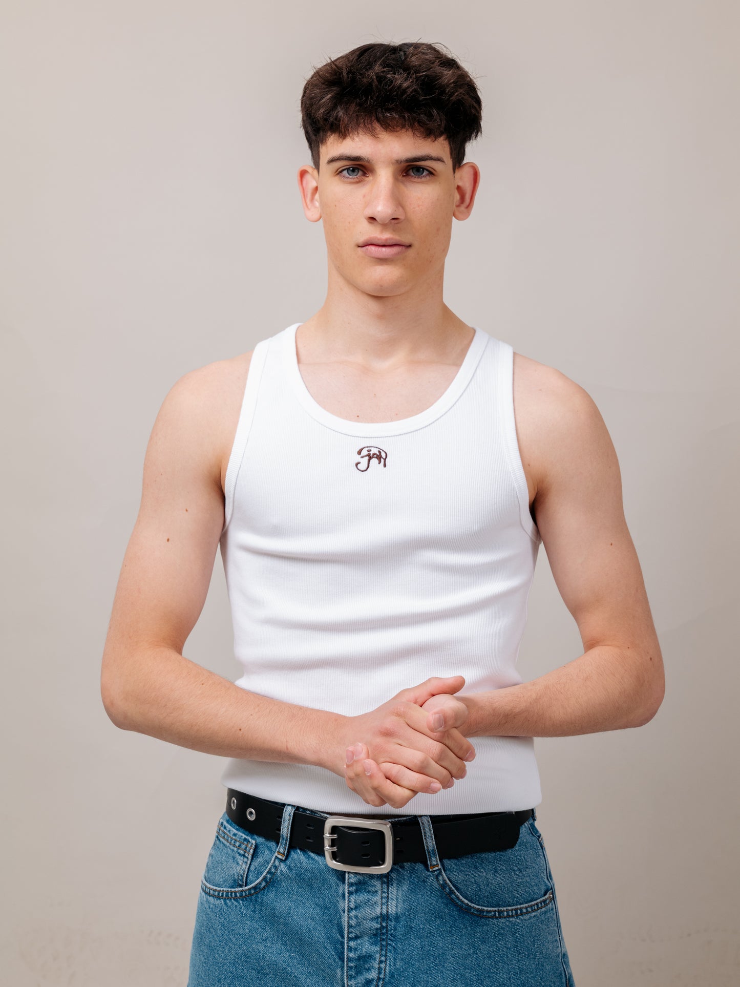 TRIPPY JAN LOGO WHITE TANKTOP