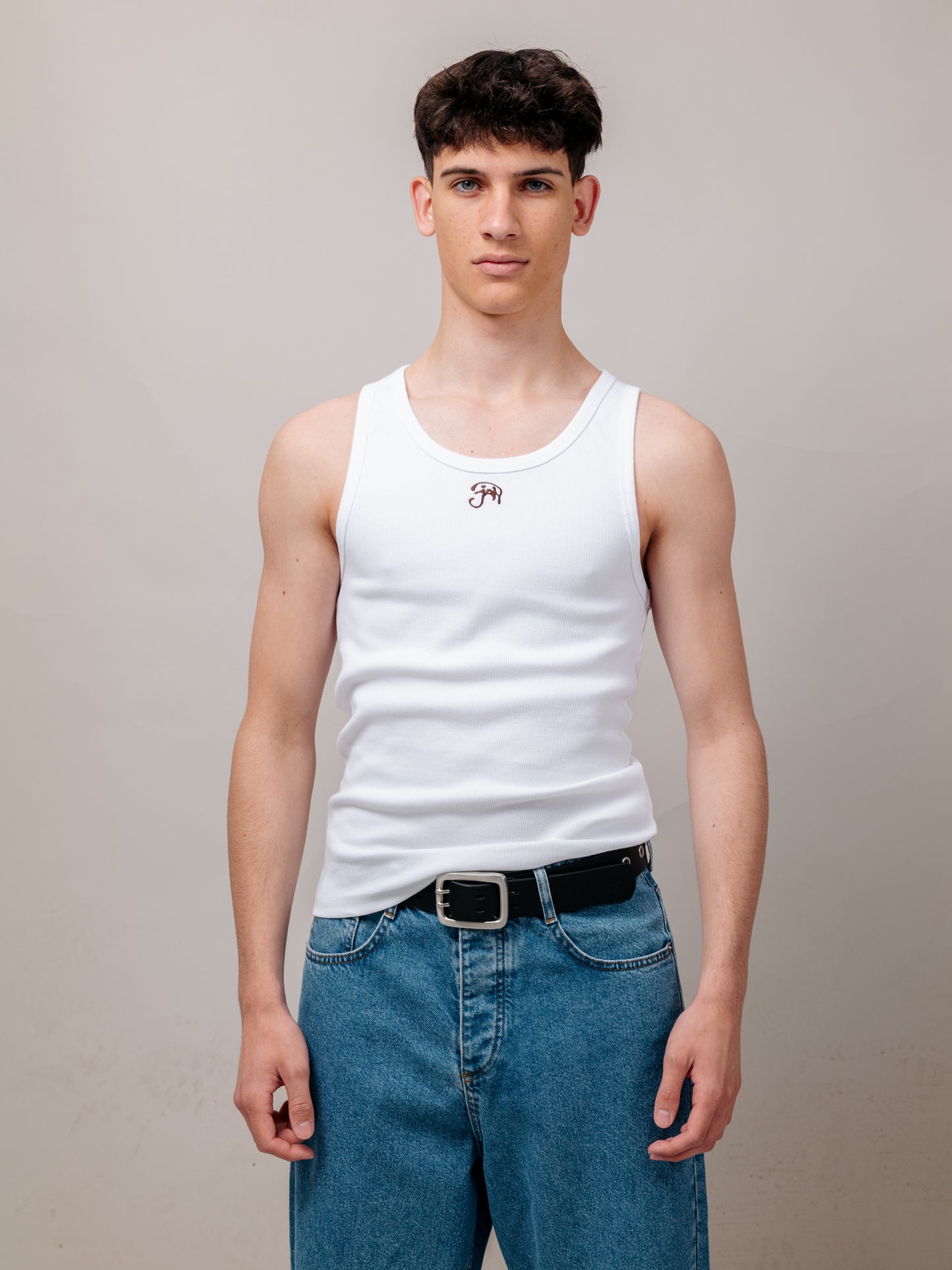 TRIPPY JAN LOGO WHITE TANKTOP