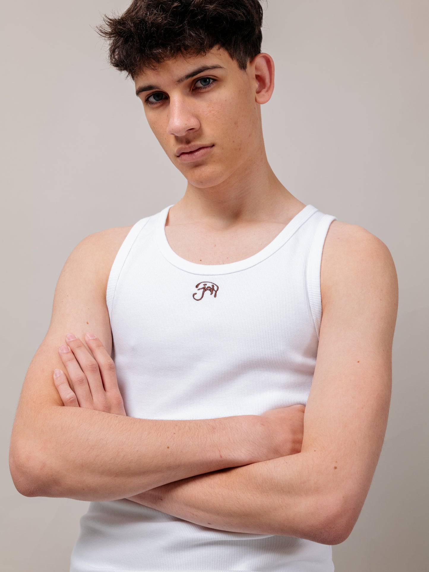TRIPPY JAN LOGO WHITE TANKTOP