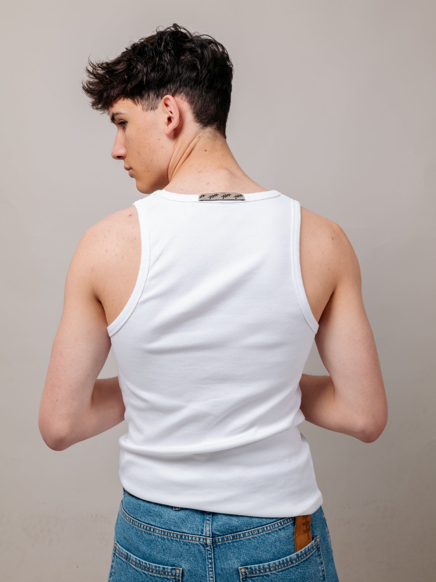 TRIPPY JAN LOGO WHITE TANKTOP