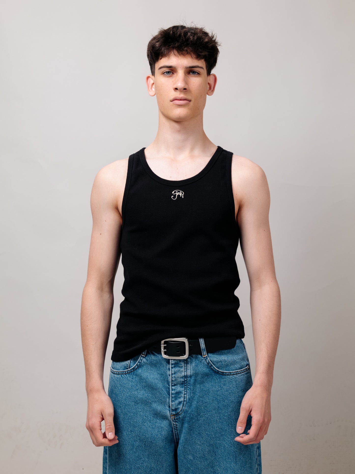 TRIPPY JAN LOGO BLACK TANKTOP