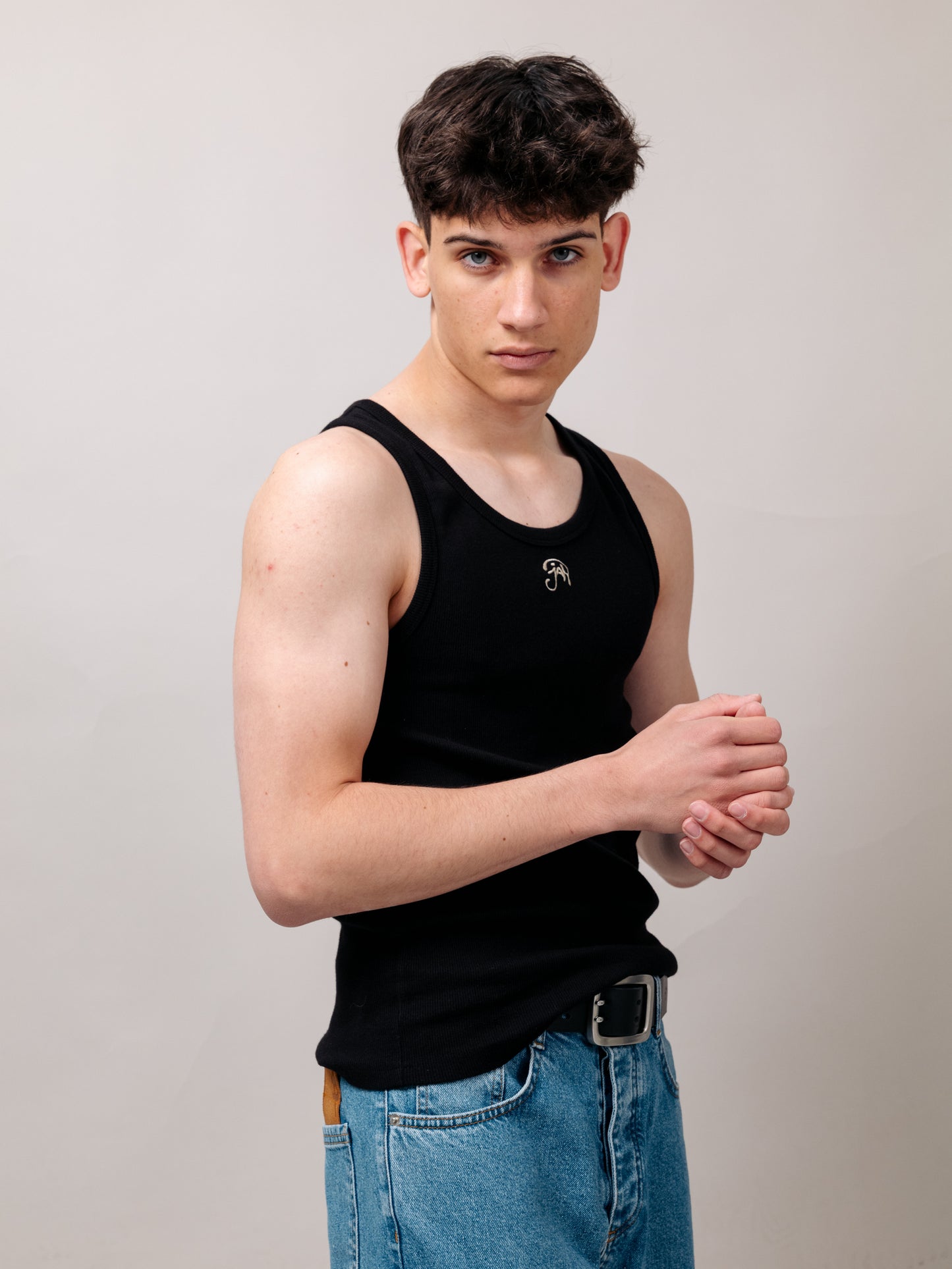 TRIPPY JAN LOGO BLACK TANKTOP
