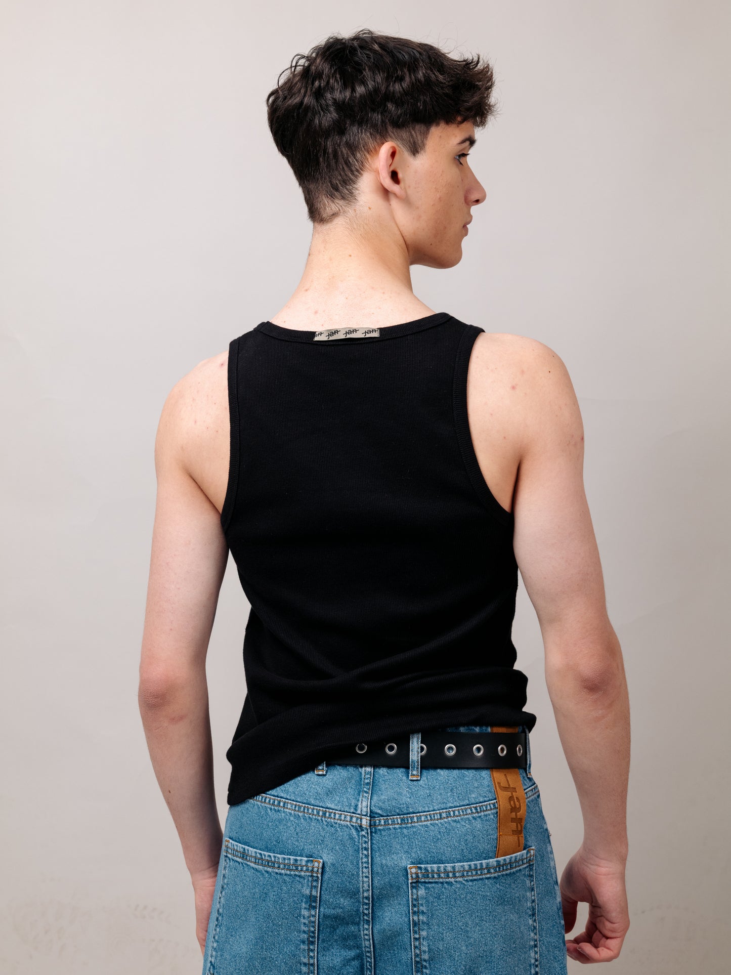TRIPPY JAN LOGO BLACK TANKTOP