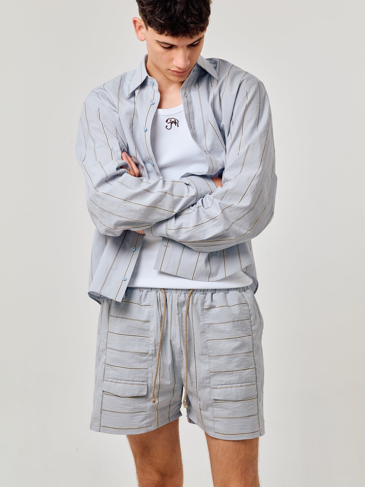CLOUD BLUE STRIPED SHORTS