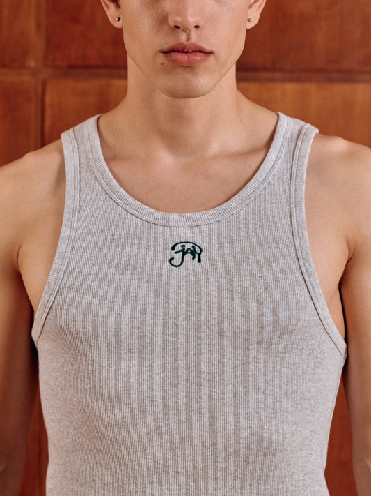 TRIPPY JAN LOGO GREY TANKTOP