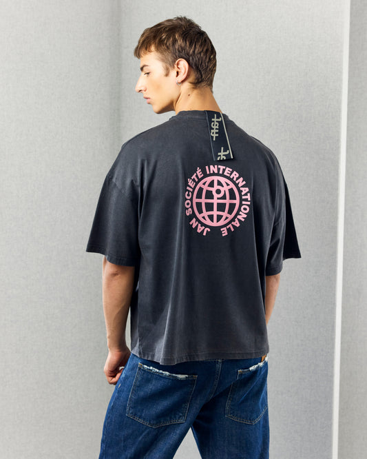 INTERNATIONALE TEE WASHED BLACK