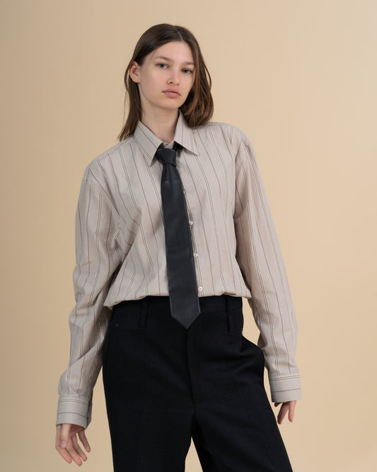 BLACK LEATHER TIE - JAN SHOW 12