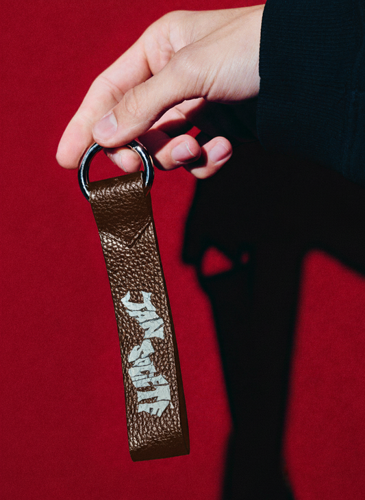LEATHER KEYCHAIN BROWN