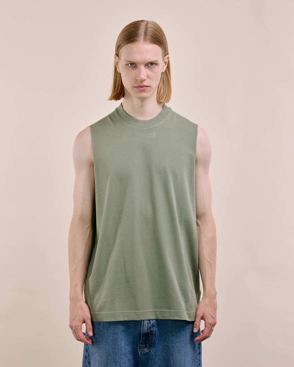 SPARKLY GREEN SLEEVELESS TEE