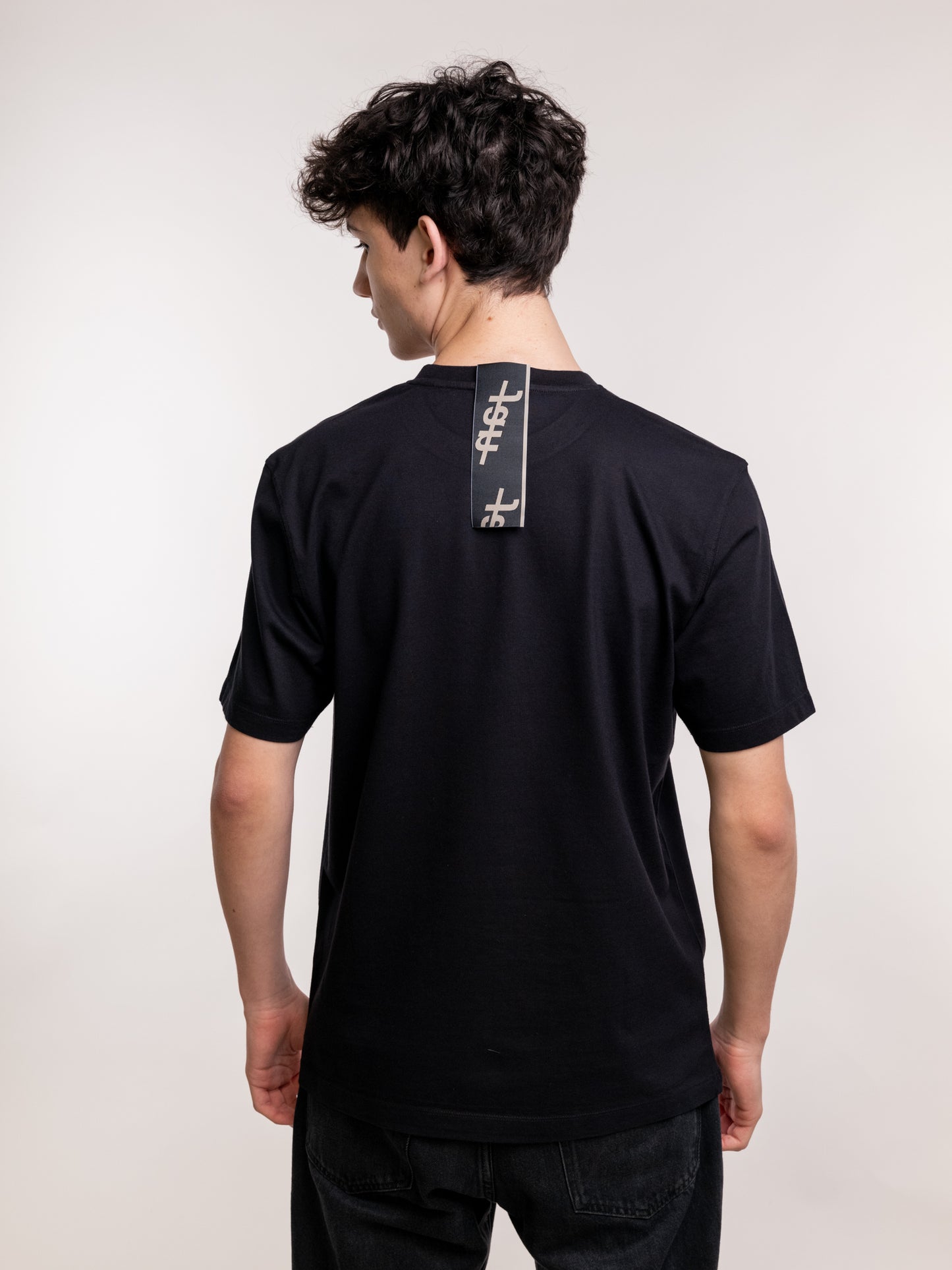 JAN SIGNATURE CRYSTAL LOGO BLACK T-SHIRT