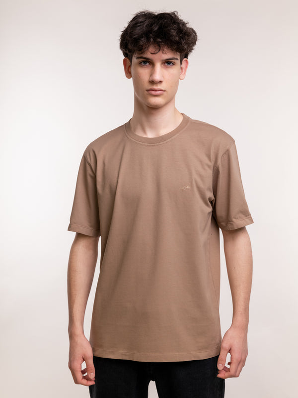 JAN SIGNATURE CRYSTAL LOGO BEIGE T-SHIRT