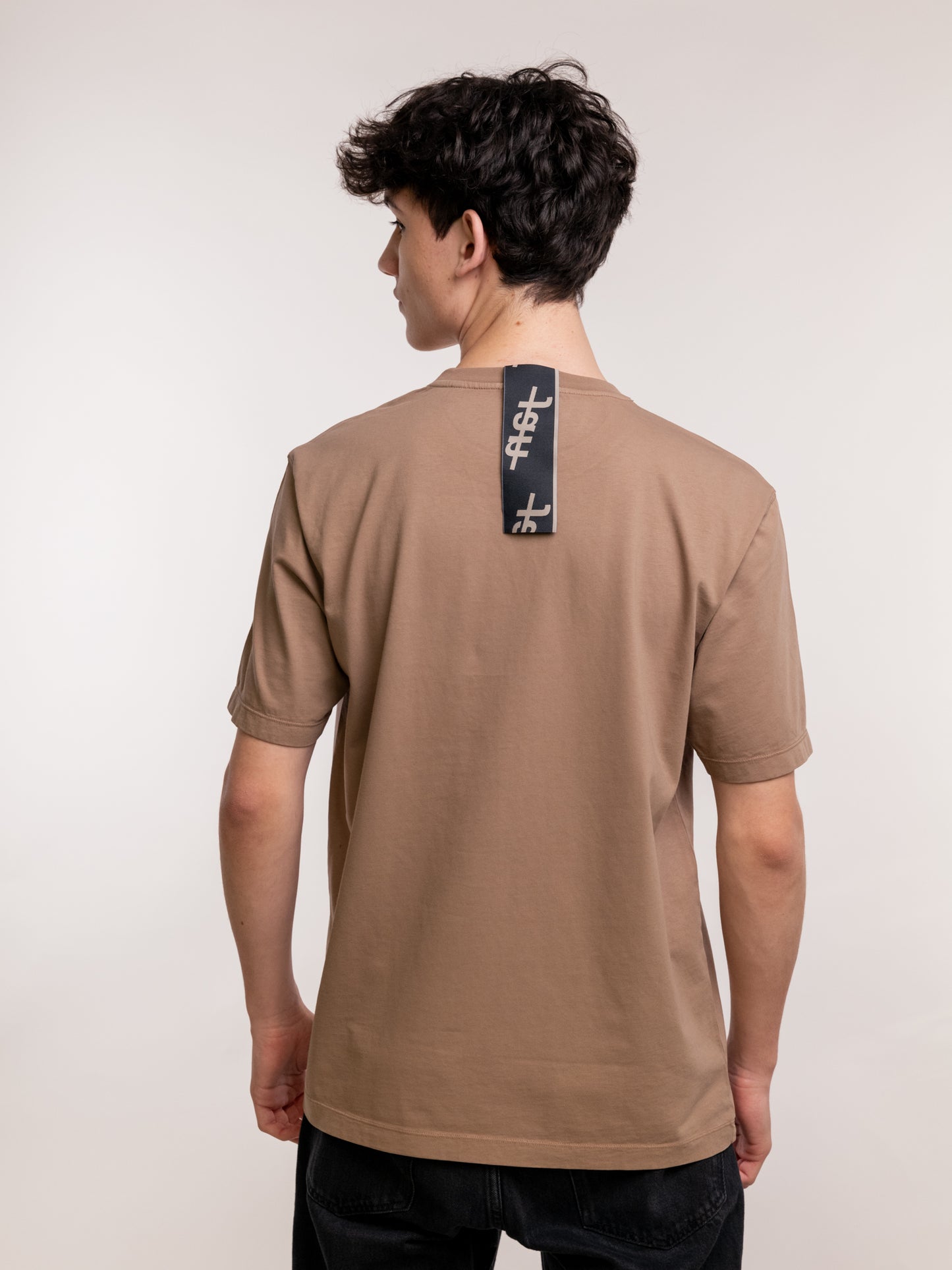 JAN SIGNATURE CRYSTAL LOGO BEIGE T-SHIRT