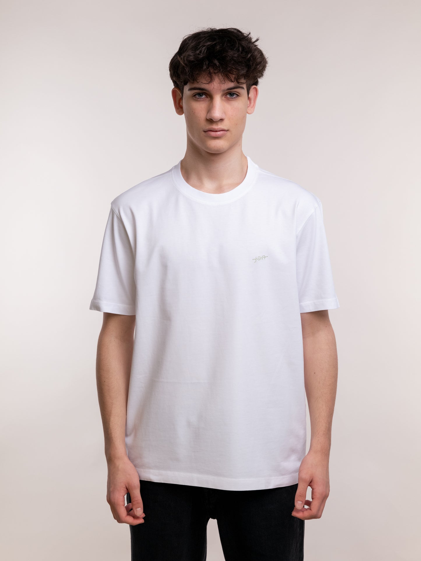 JAN SIGNATURE CRYSTAL LOGO WHITE T-SHIRT