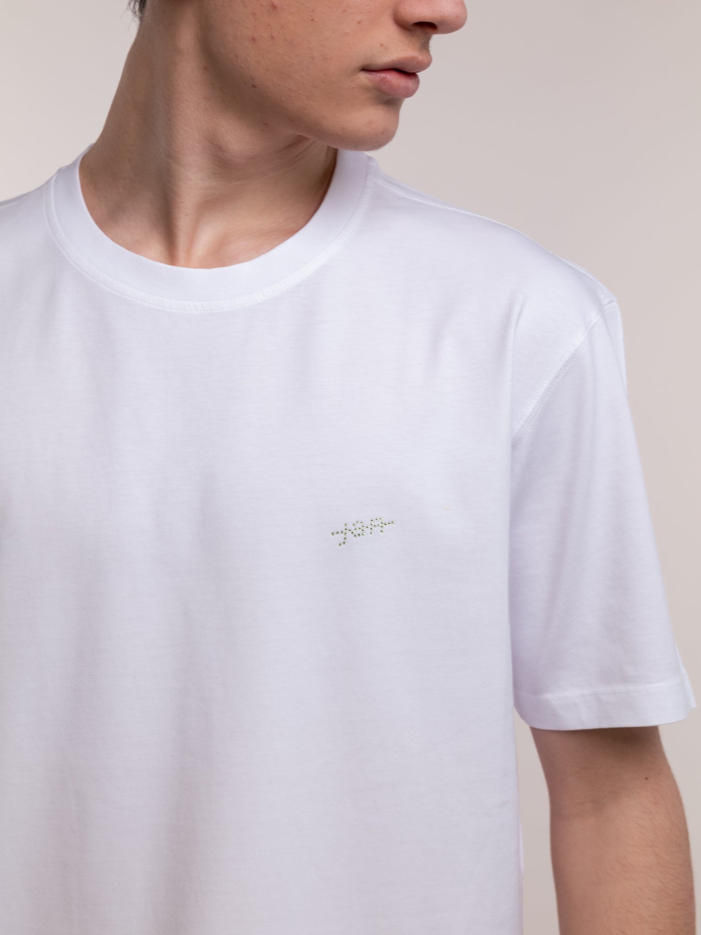 JAN SIGNATURE CRYSTAL LOGO WHITE T-SHIRT