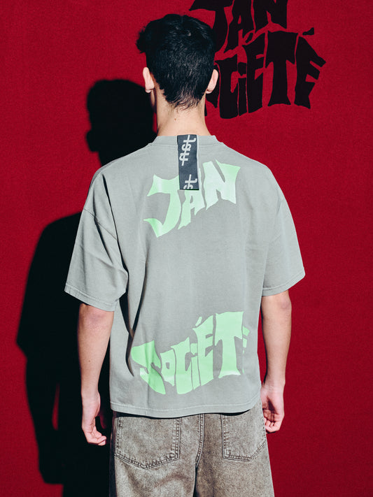 NOSTALGIA BOXY TEE WASHED KHAKI