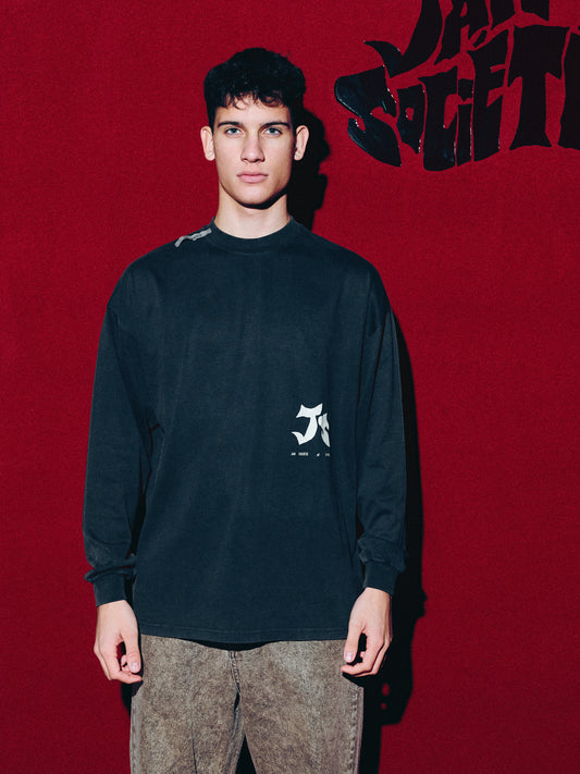 LONGSLEEVE TEE WASHED BLACK