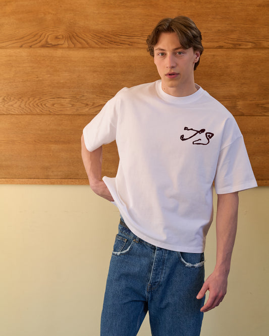 13' SHOW TEE WHITE / BURGUNDY