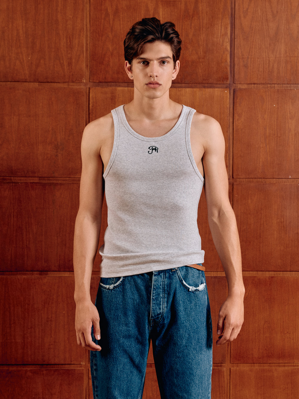 TRIPPY JAN LOGO GREY TANKTOP