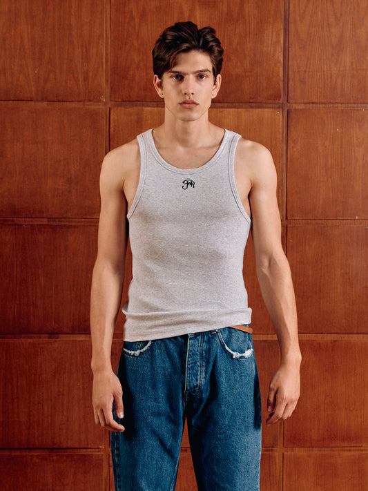 TRIPPY JAN LOGO GREY TANKTOP
